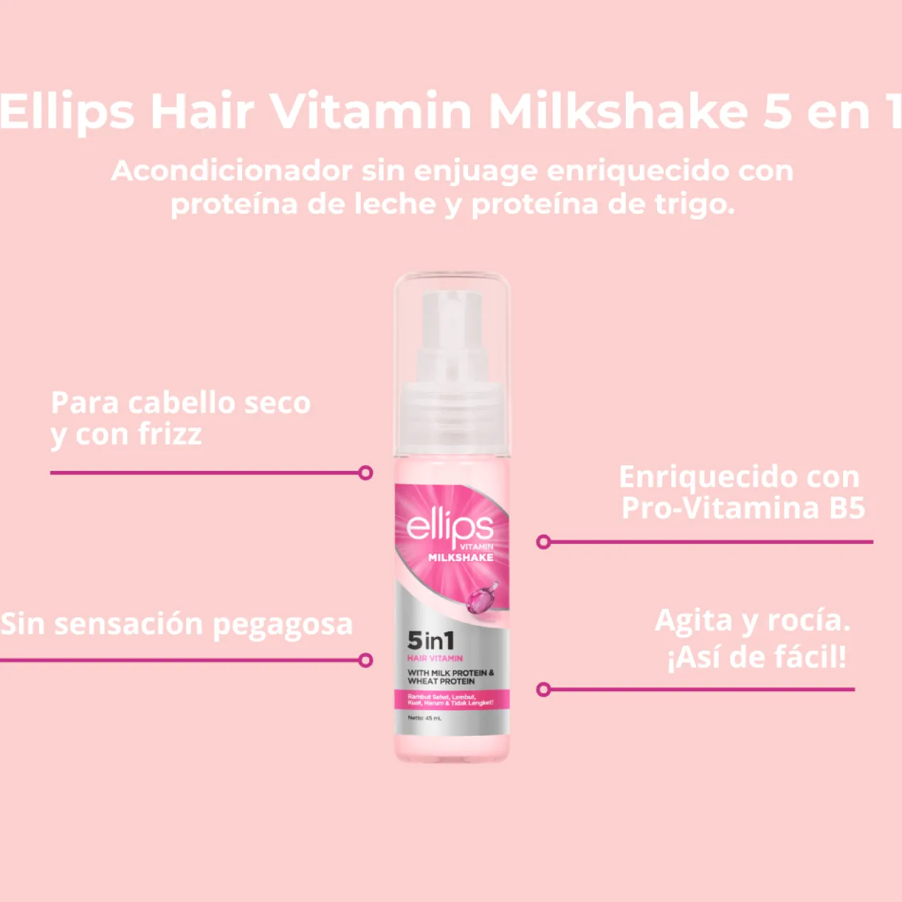 Spray Après-Shampoing Capillaire 5en1 Sans Rinçage