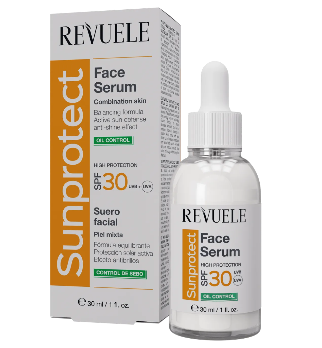 Sérum solaire visage anti-brillance SPF30+