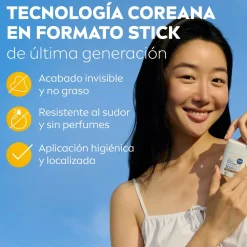 Stick solaire visage SPF50+ toucher soyeux
