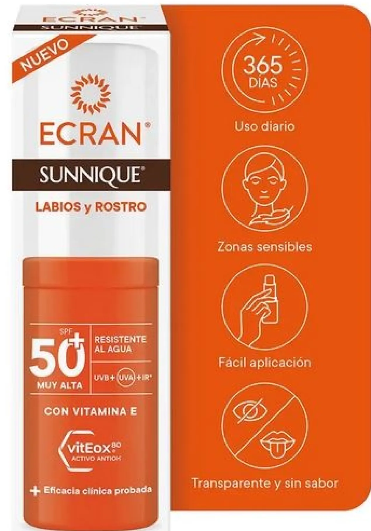 Stick Sunnique Protection Solaire Lèvres et Visage SPF50+