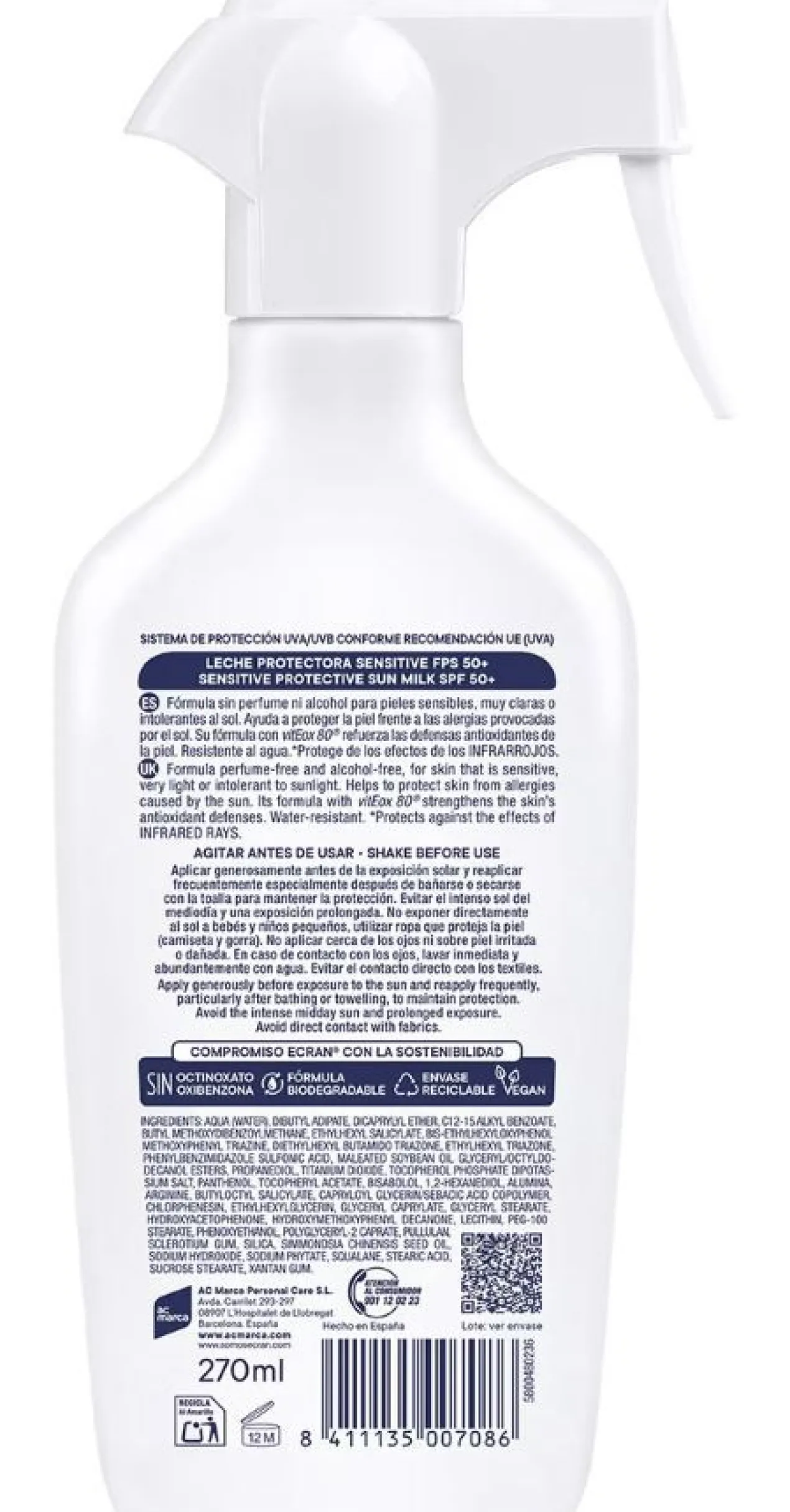 Sunnique Sensitive+ Lait Solaire Protecteur SPF 50+