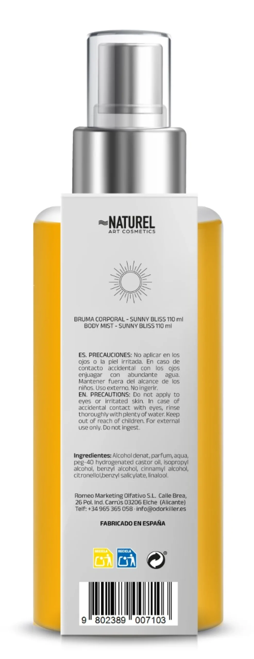 Sunny Bliss Body Mist Caramel et Vanille