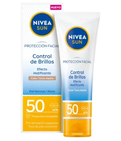 Sun Protection Faciale Contrôle des Brillances avec Couleur