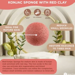Time 4 Me Éponge de Konjac à l'Argile Rouge