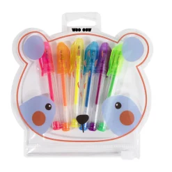 Trousse Ourson avec 6 Mini Stylos Colorés