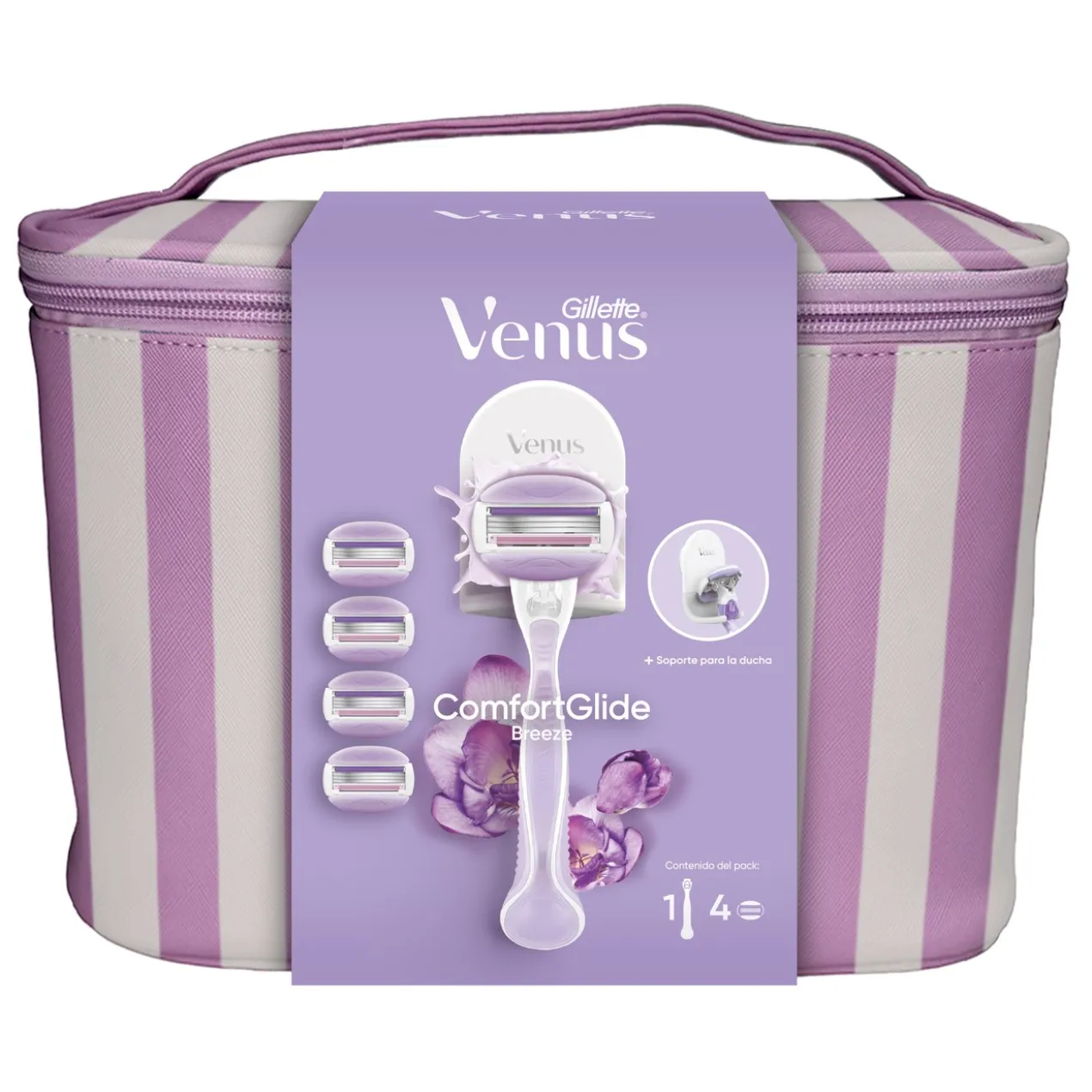 Trousse Venus Comfortglide Rasoir + Recharges + Support Douche