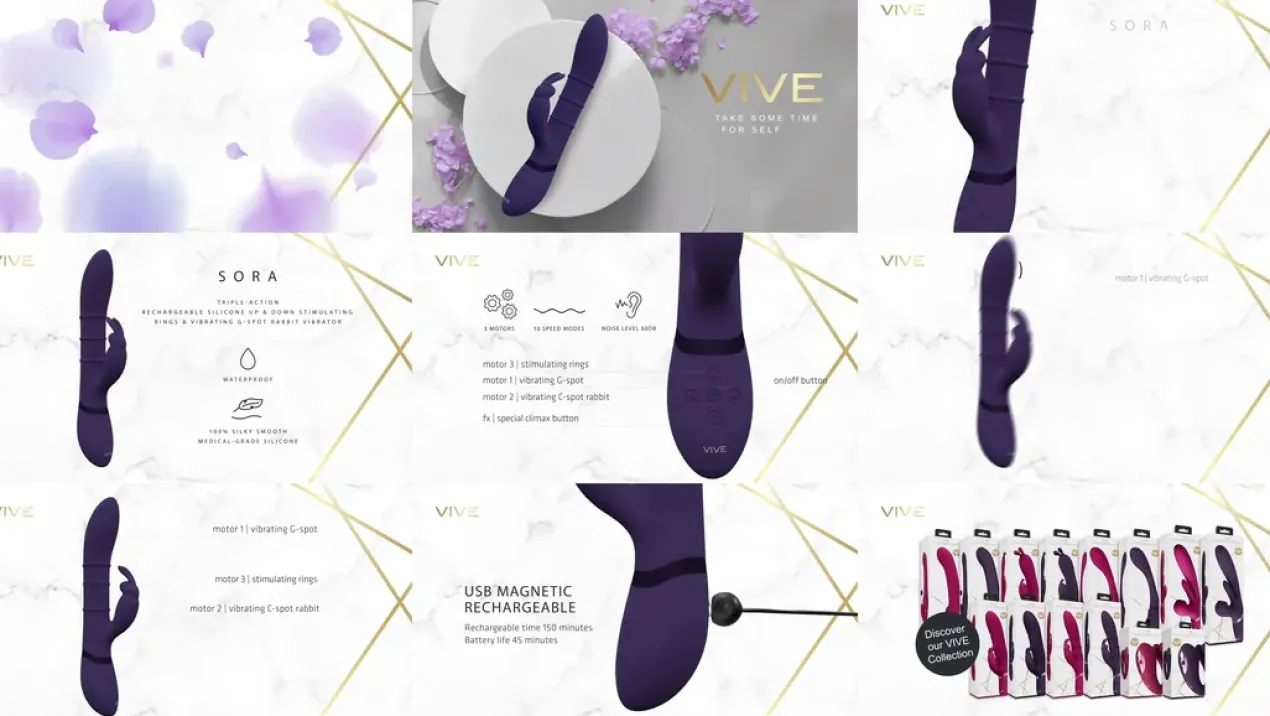 Viva by Shots Sora Up & Down Bunny Vibromasseur avec Anneaux Vibrants