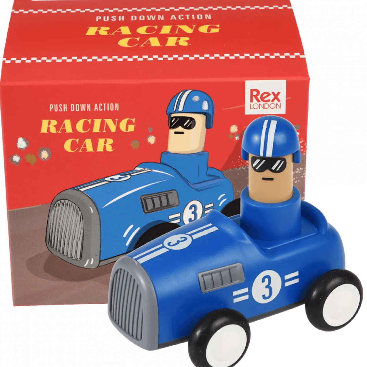 Voiture de Course à Pousser Bleue